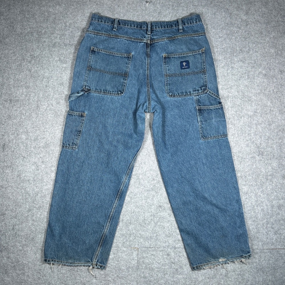 RK Brand denim carpenter pants Mens 36x29‎ Blue Workwear Utility Baggy